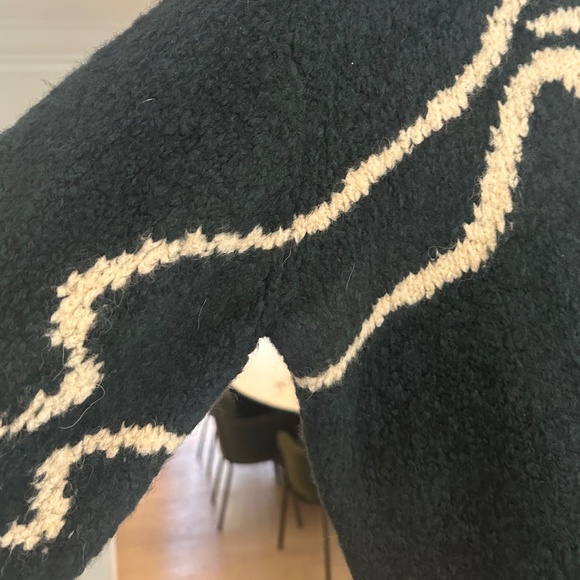 PALOMA - Stunning Dark Teal and Ivory Wool Blend Face Sweater - Size L. - Picture 5 of 11